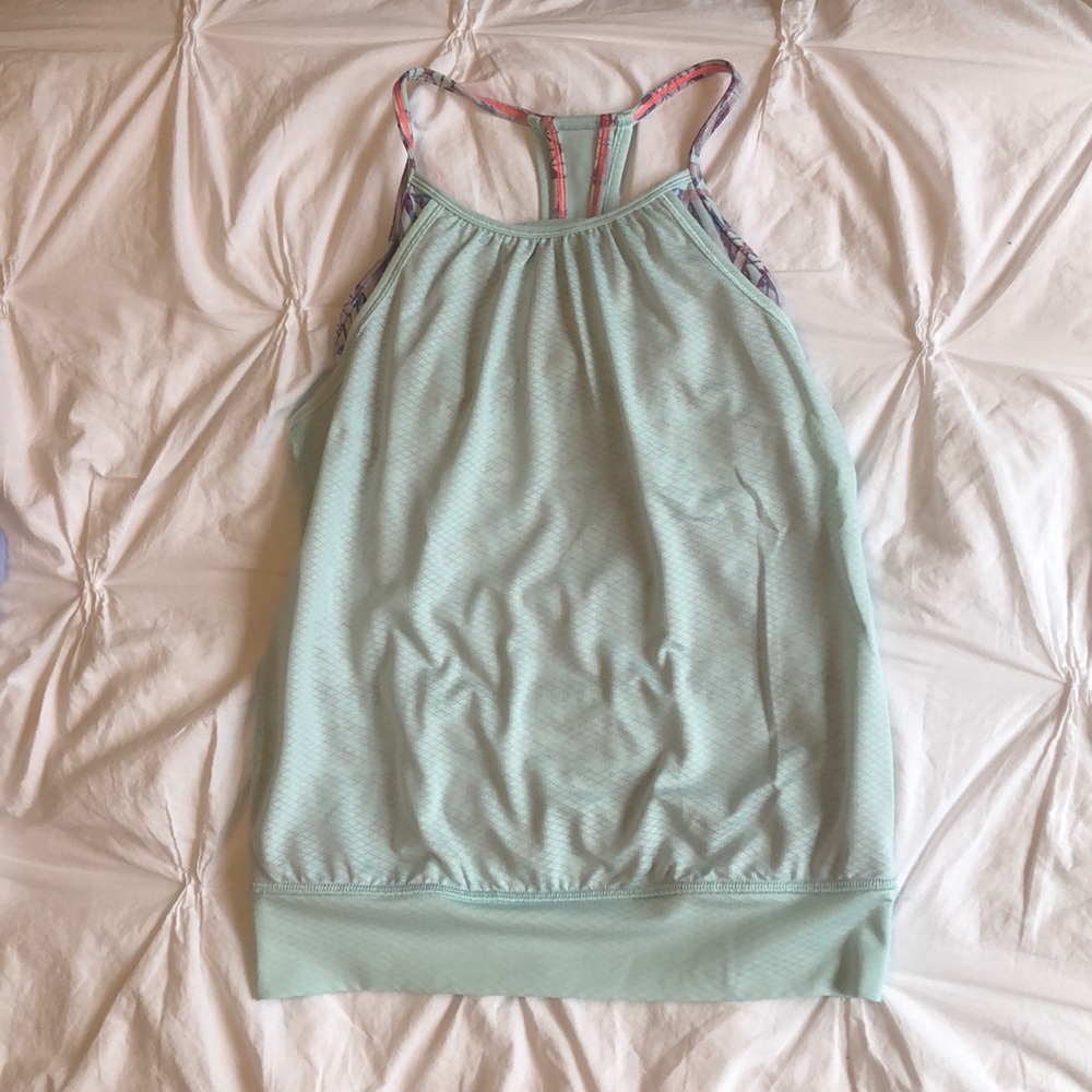 Ivivva Light Blue Tank Top With Built In Sport Bra
